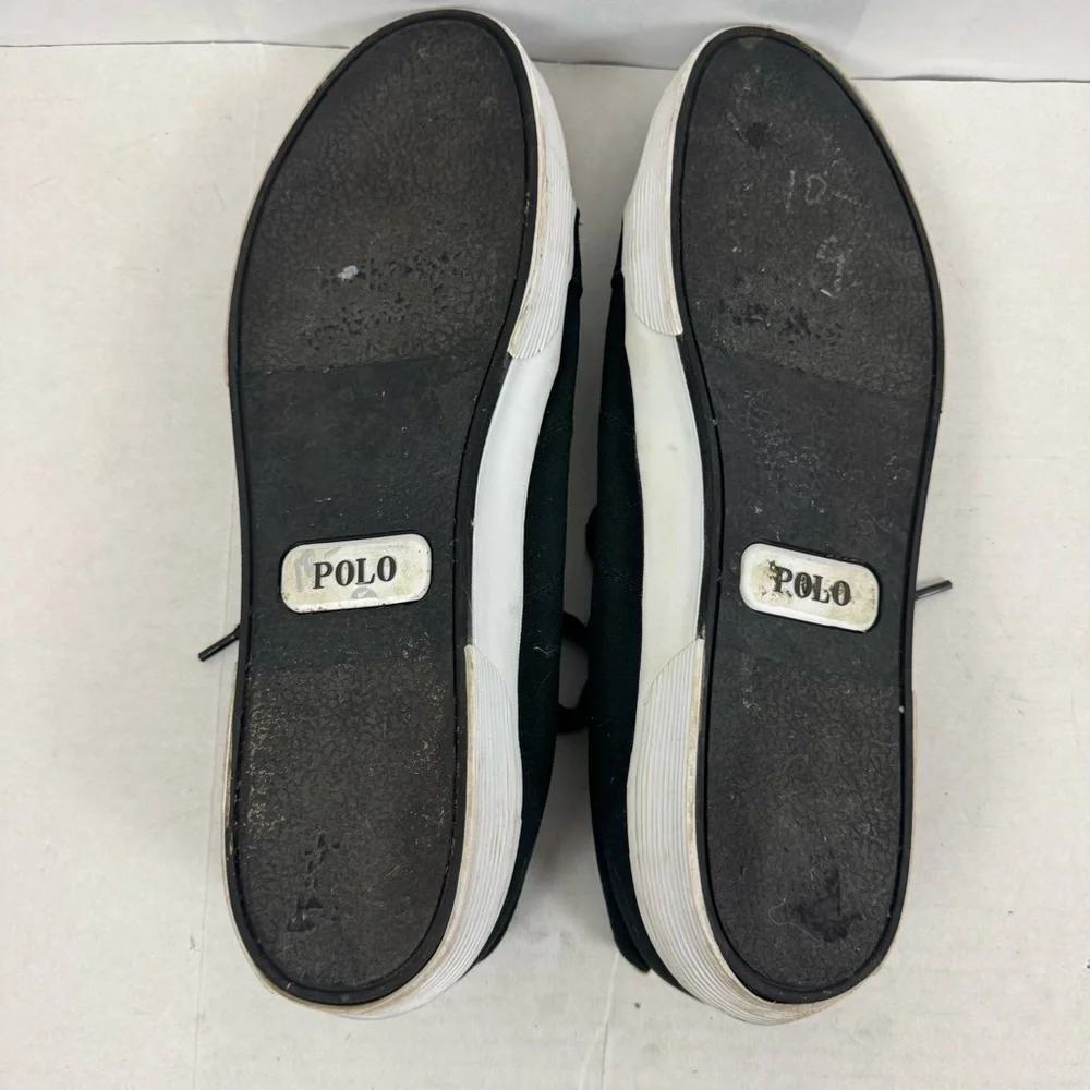 Polo Ralph Lauren Black Canvas Low‎ Top Sneakers Men’s Size 16D Casual Shoes